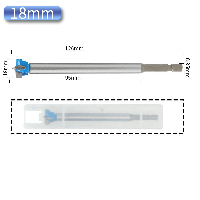 125mm Long Wood Forstner Drill Bit Boring Hole Saw Cutter Carbide Tip 16-35mm