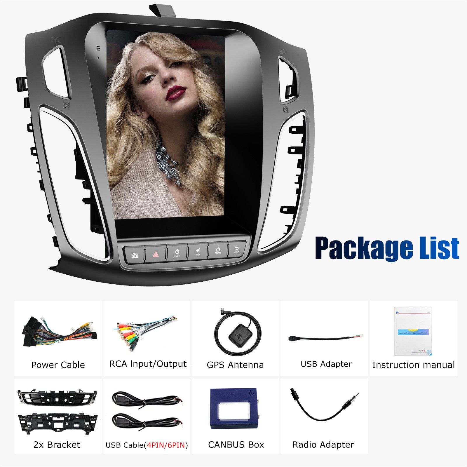 For Ford Focus 2012-2018 Apple Carplay Android 15 Car Stereo Radio GPS Navi WIFI