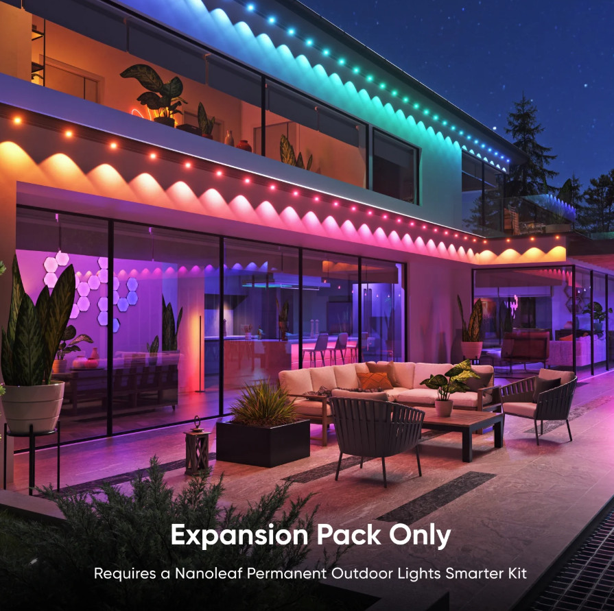 Nanoleaf Smart Multicolor Permanent Outdoor Lights Starter Kit 16.6 FT