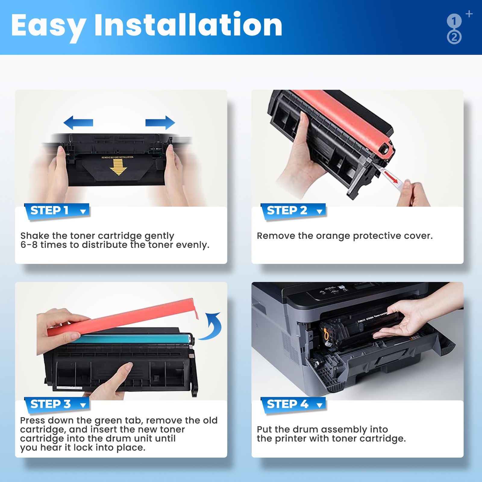 4PK W2110A 206A Toner Fit For HP Color LaserJet Pro M255dw M255nw MFP M283fdn