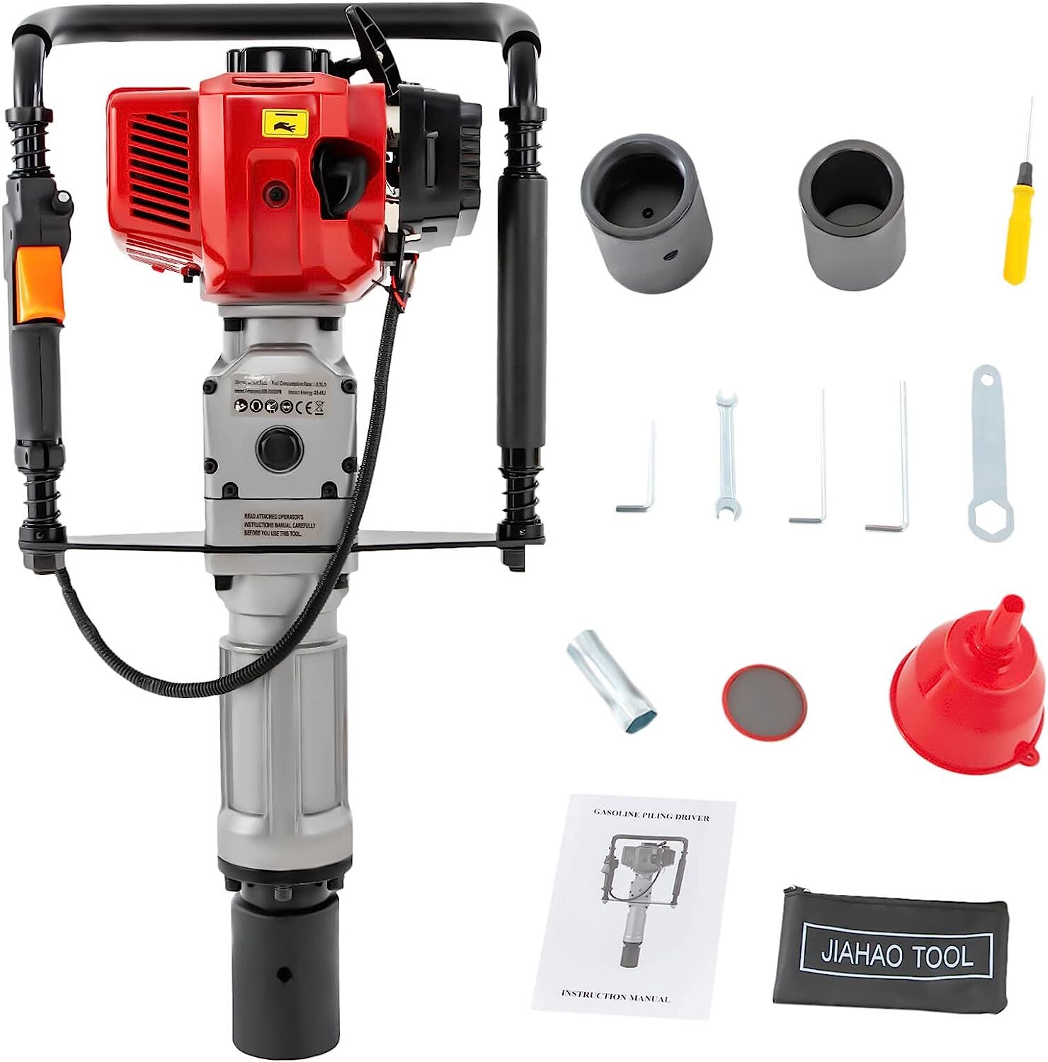 2 Stroke Gas Powered T Post Driver Fence Push Pile Driver Hammer Gasoline Engine