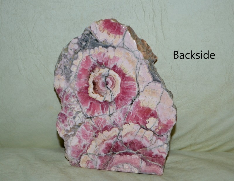 Big Rhodochrosite Stalactite Flower Slab from Argentina