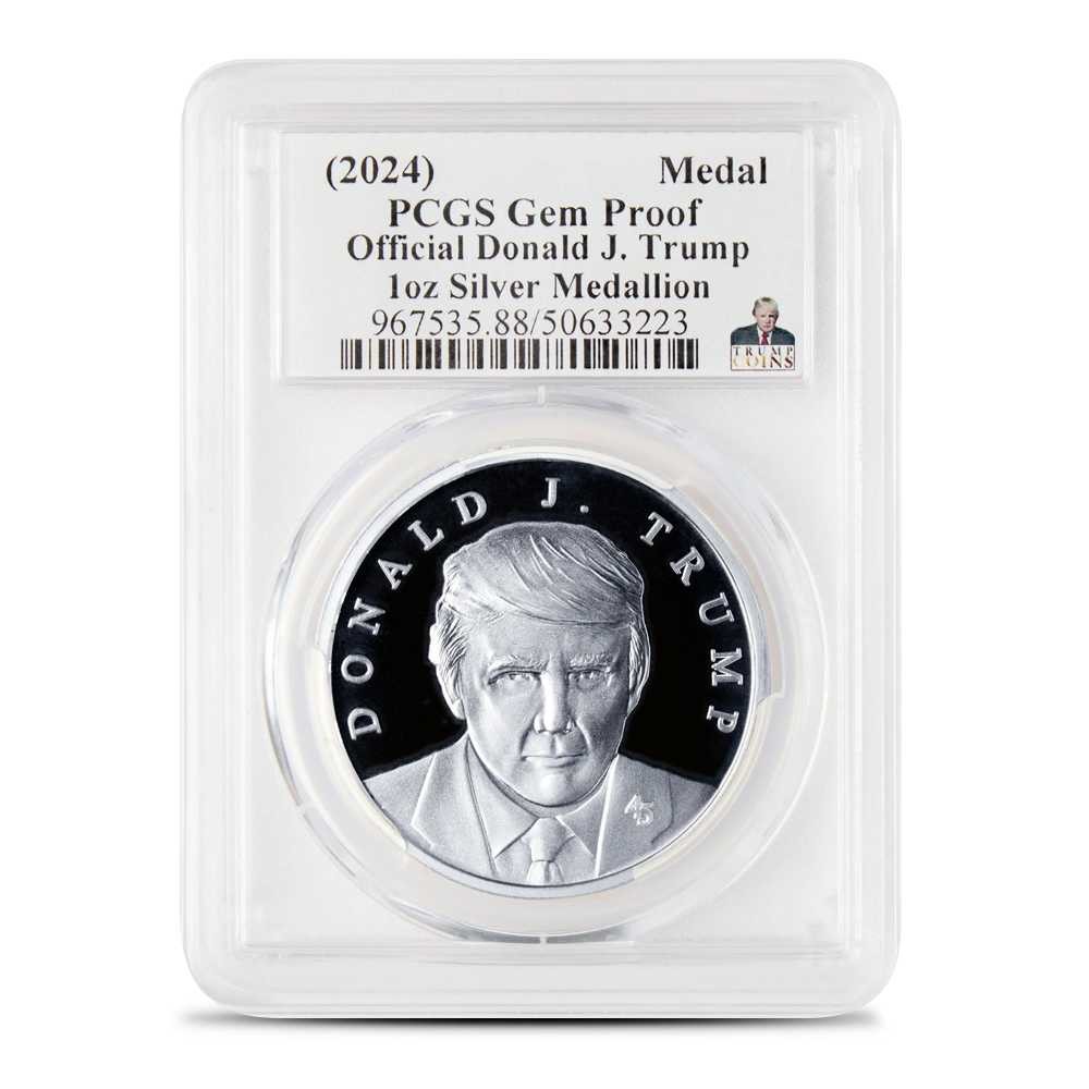 1 oz President Trump First Edition Silver Medallion PCGS GEM Proof