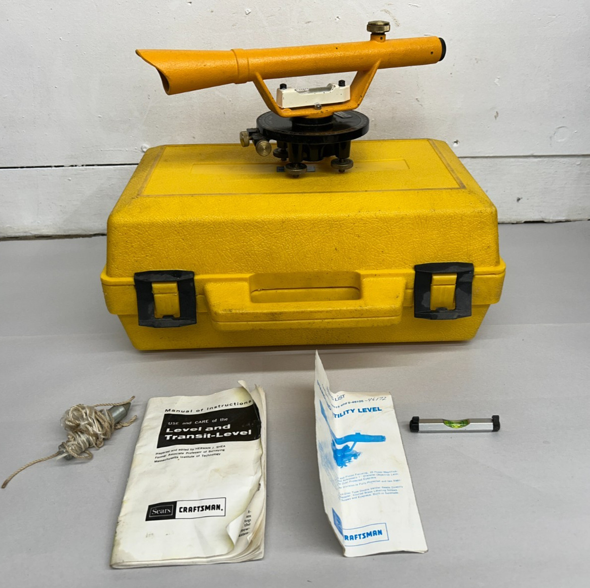 Vintage Sears Craftsman Transit Level  Model 789.46172 With Case And Manual