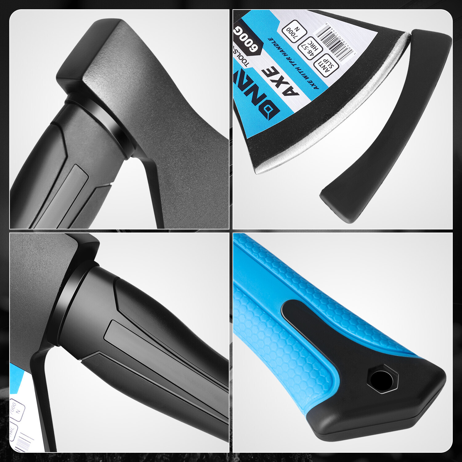 15.3" Long Fiberglass Handle 1.32lbs Heat-treated Alloy Steel Chopping Axe Head