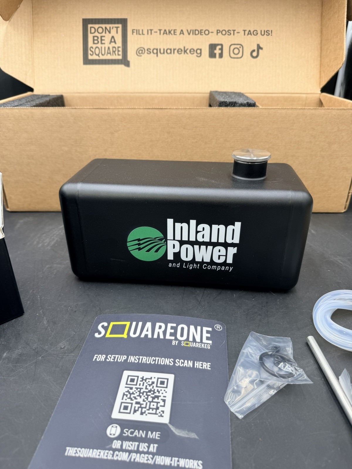 Square One (SquareKeg) Mini Keg Stainless Steel Keg Tap Complete System Black