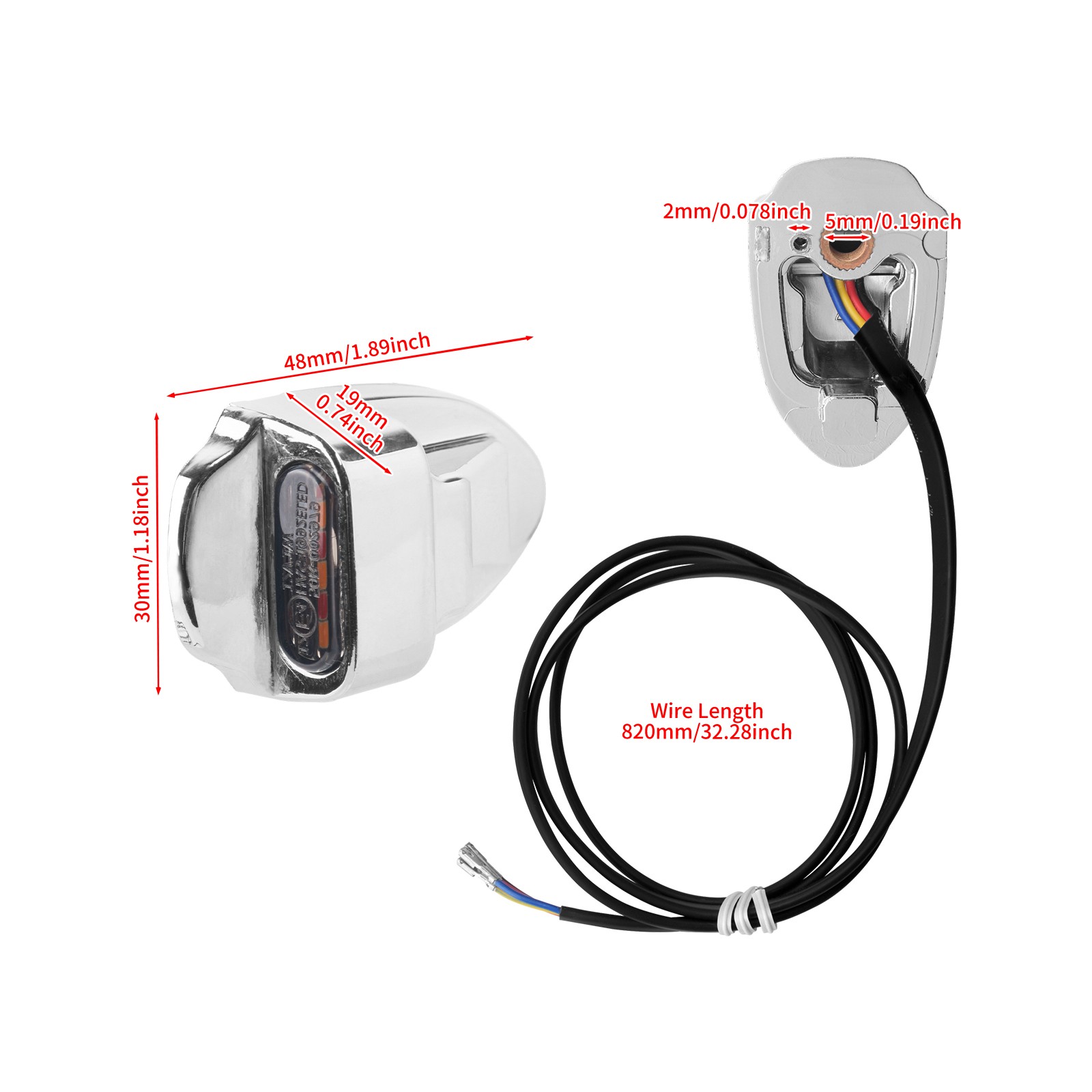 Chrome Rear Fender Strut Turn Signals LED Light For Harley Softail FXSTB 2000-25