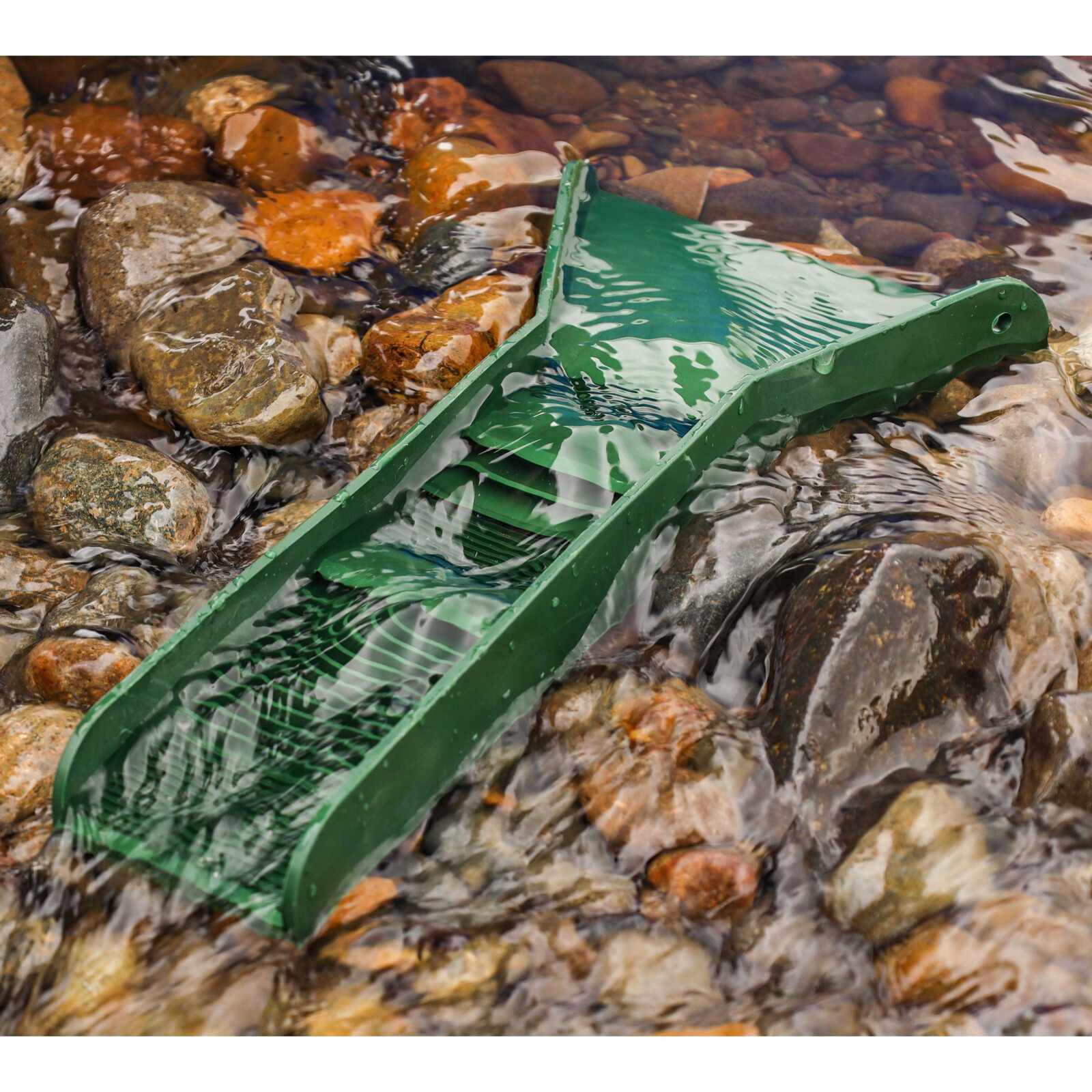 ASR Outdoor 12" Pocket Mini Gold Sluice Box, TPR Rubber Gold Groove Mat