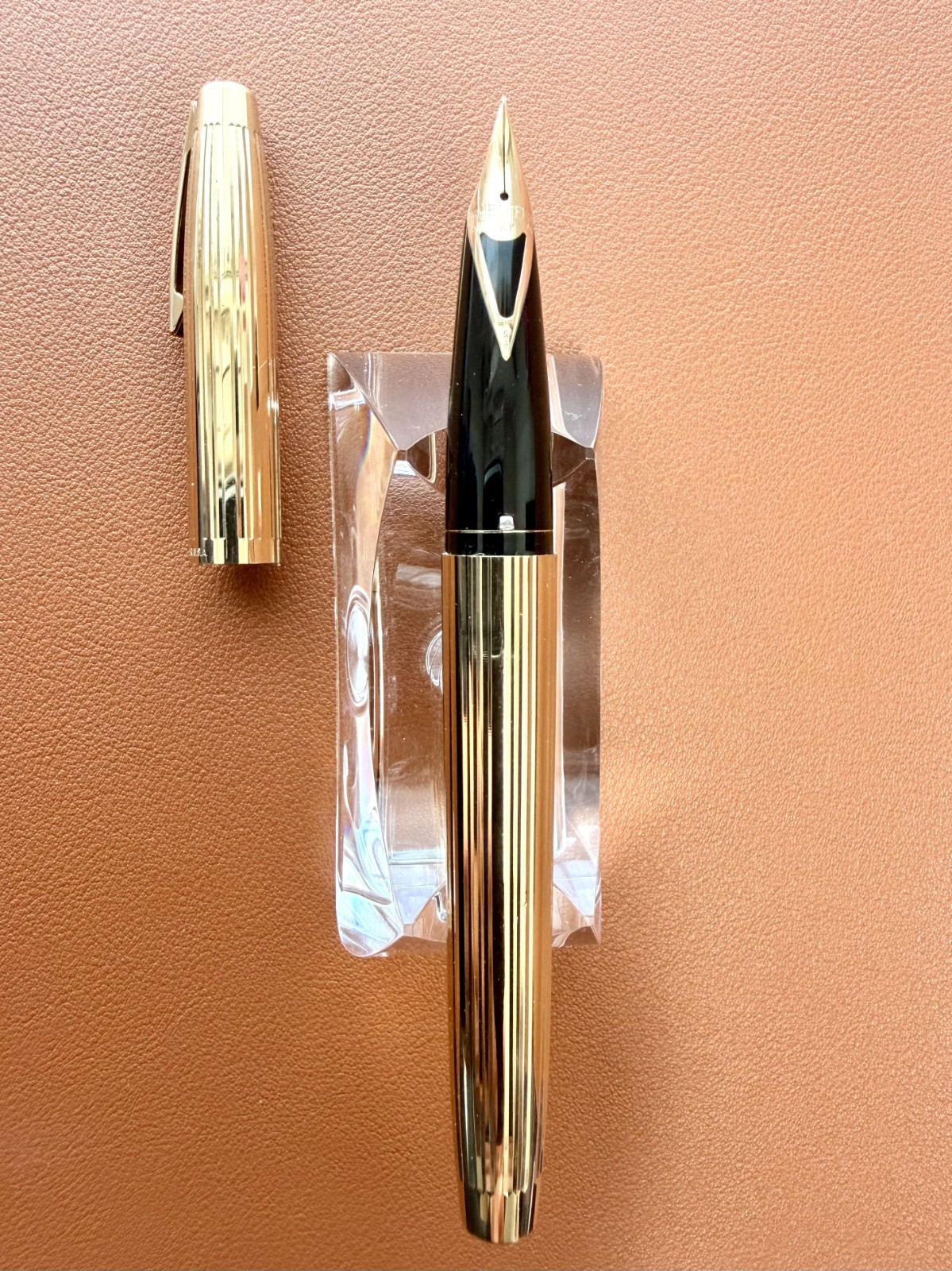 Sheaffer Imperial 440 Gold Electroplated Fountain Pen 14K Inlaid Nib Vintage