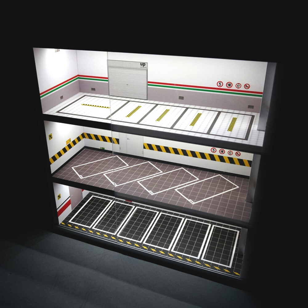 Diecast Model Car Display Case &LED Light For 1:64 3-Layer Model Display Cabinet