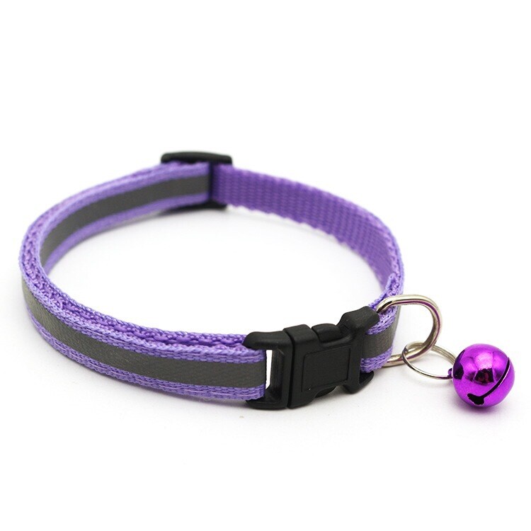 2PCS Reflective Breakaway Nylon Cat Safety Collar with Bell for Cat Kitten US
