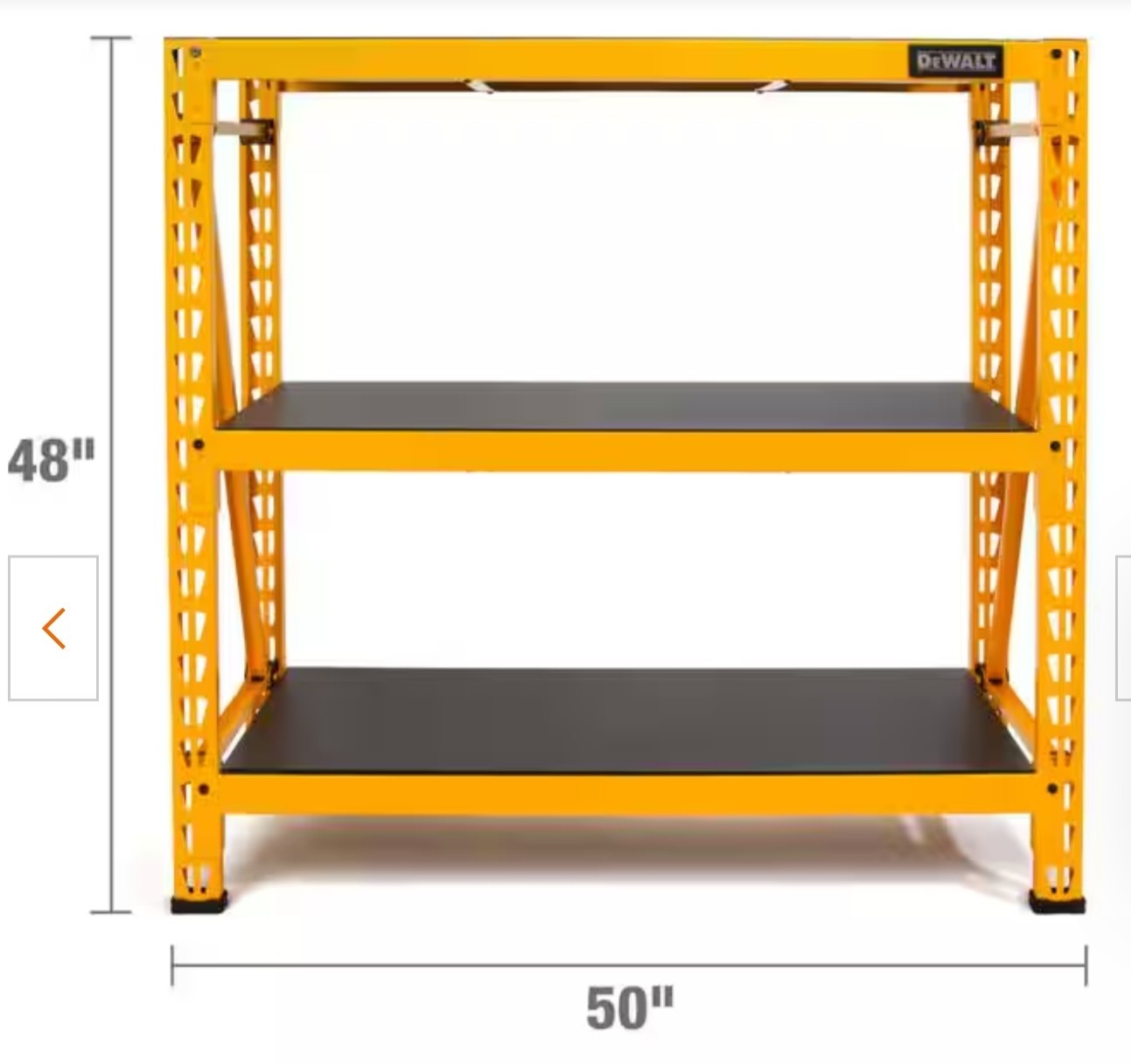DeWalt DXST4500 48 in. H X 50 in. W X 18 in. D Yellow Steel Storage Rack