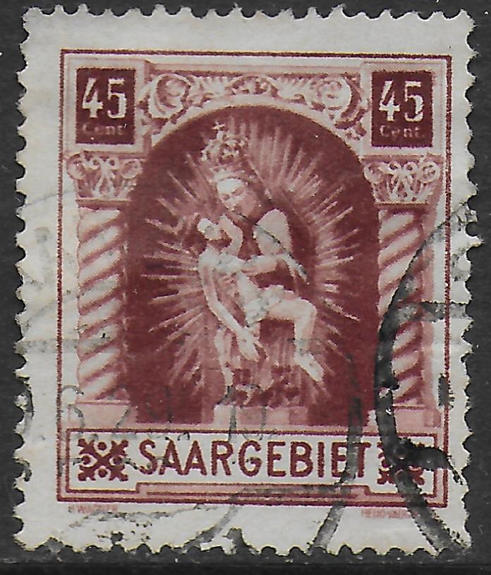 Saar stamps 1925 MI 102IV ERROR CANC VF