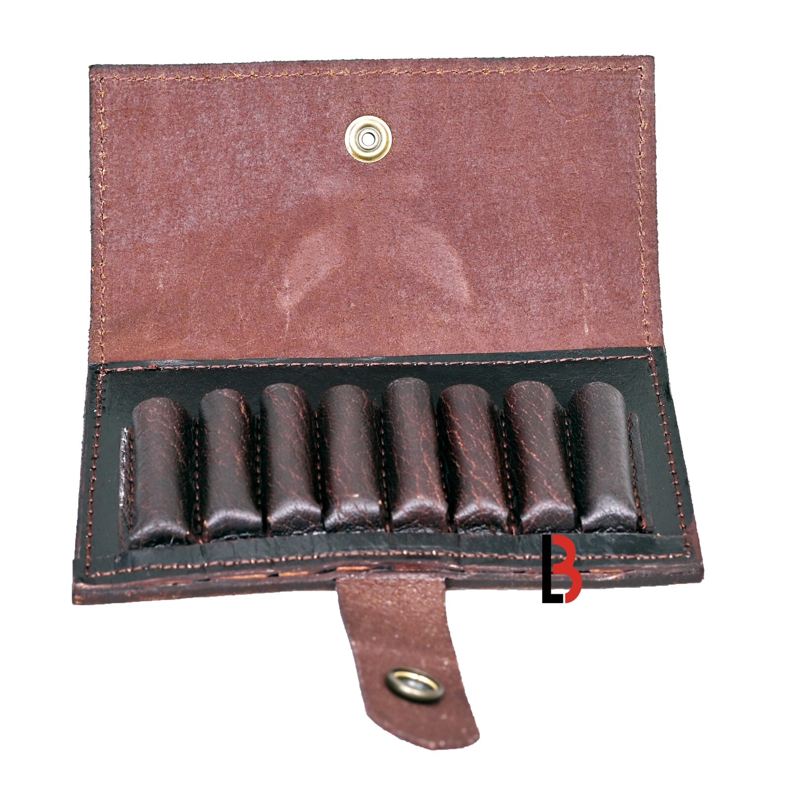 Cowhide Leather Rifle Cartridge Holder Ammo Wallet for 8 Shells 308
