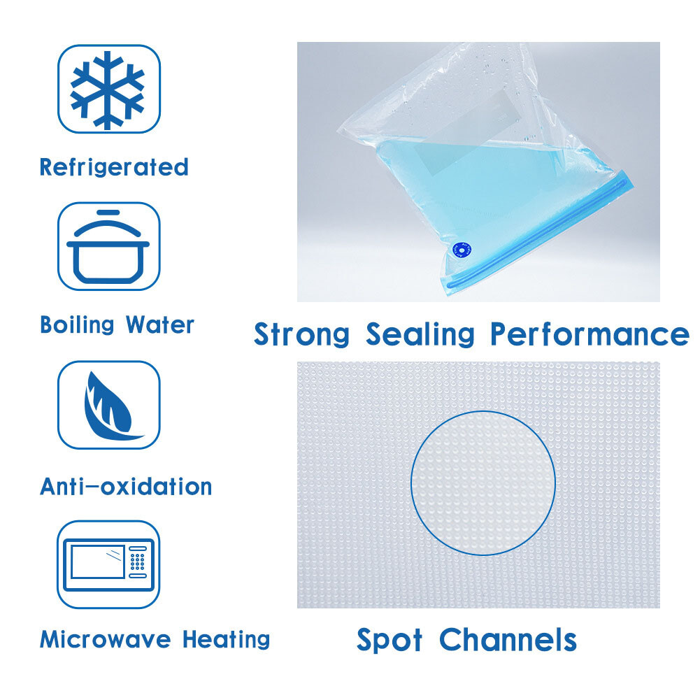 24pcs Sous Vide Bags Vacuum Sealer Pump Reusable Vacuum Food Storage Bags Kit US