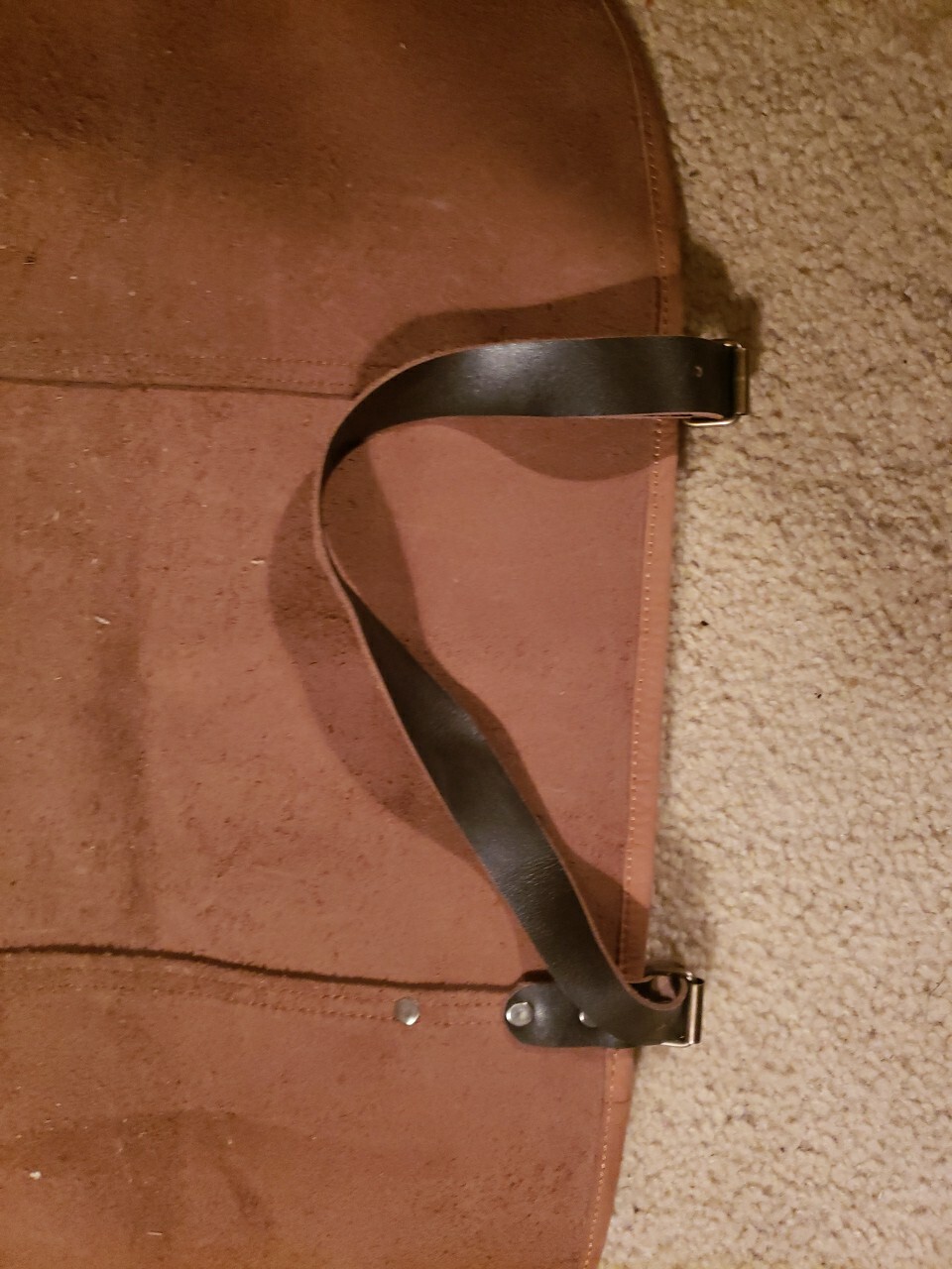 New Heavy-Duty Forest Ready Leather Log Carrier Firewood Tote Bag