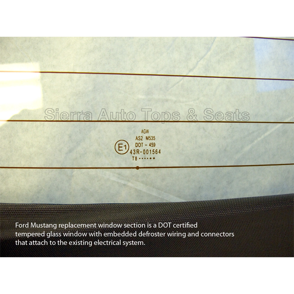 2005-14 Ford Mustang Convertible Soft Top w/ Glass Window - Black Sailcloth