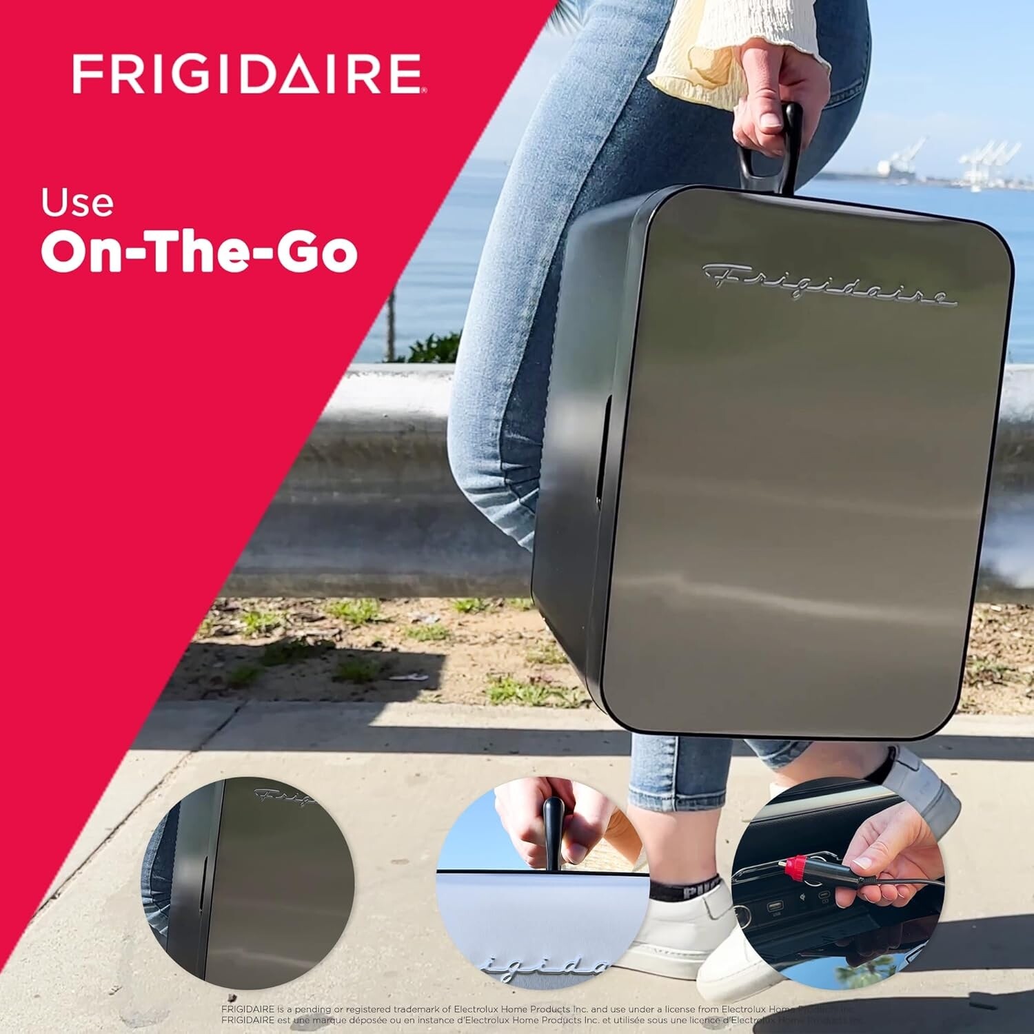 Frigidaire Portable 10L 15-can Mini Fridge Brushed Stainless Rugged Portable