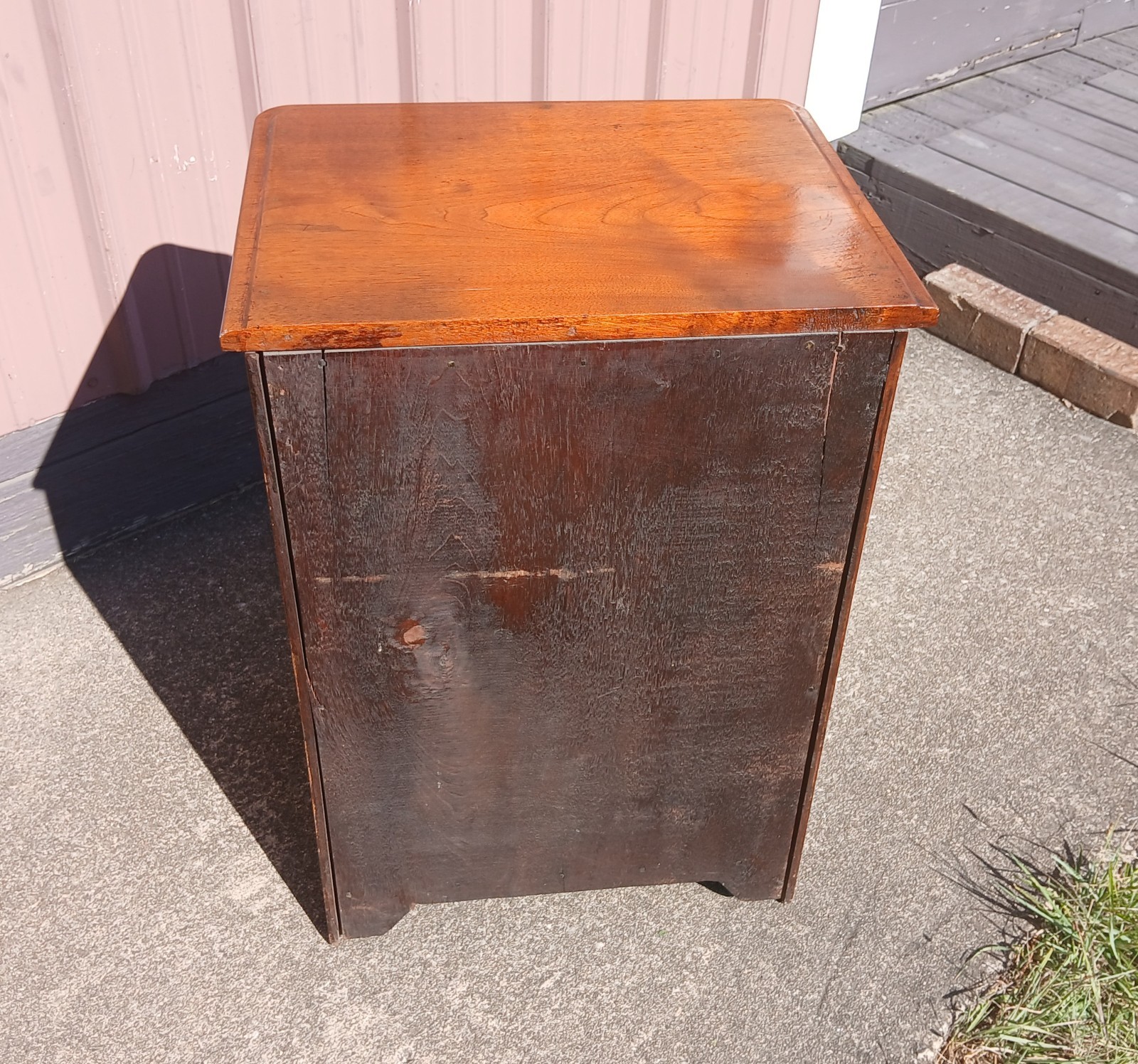 Antique Walnut One Door Wash Stand Commode with Drawer 1870s
