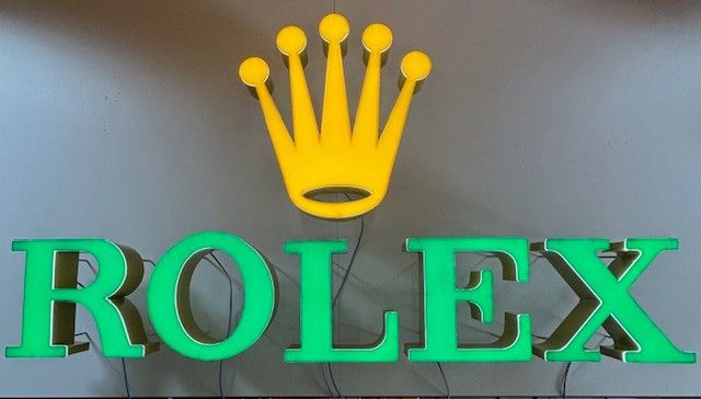 ROLEX Dealer Sign - BETTER Swiss Watch Store Sign Rare Find - SUB-MARINER-BEST