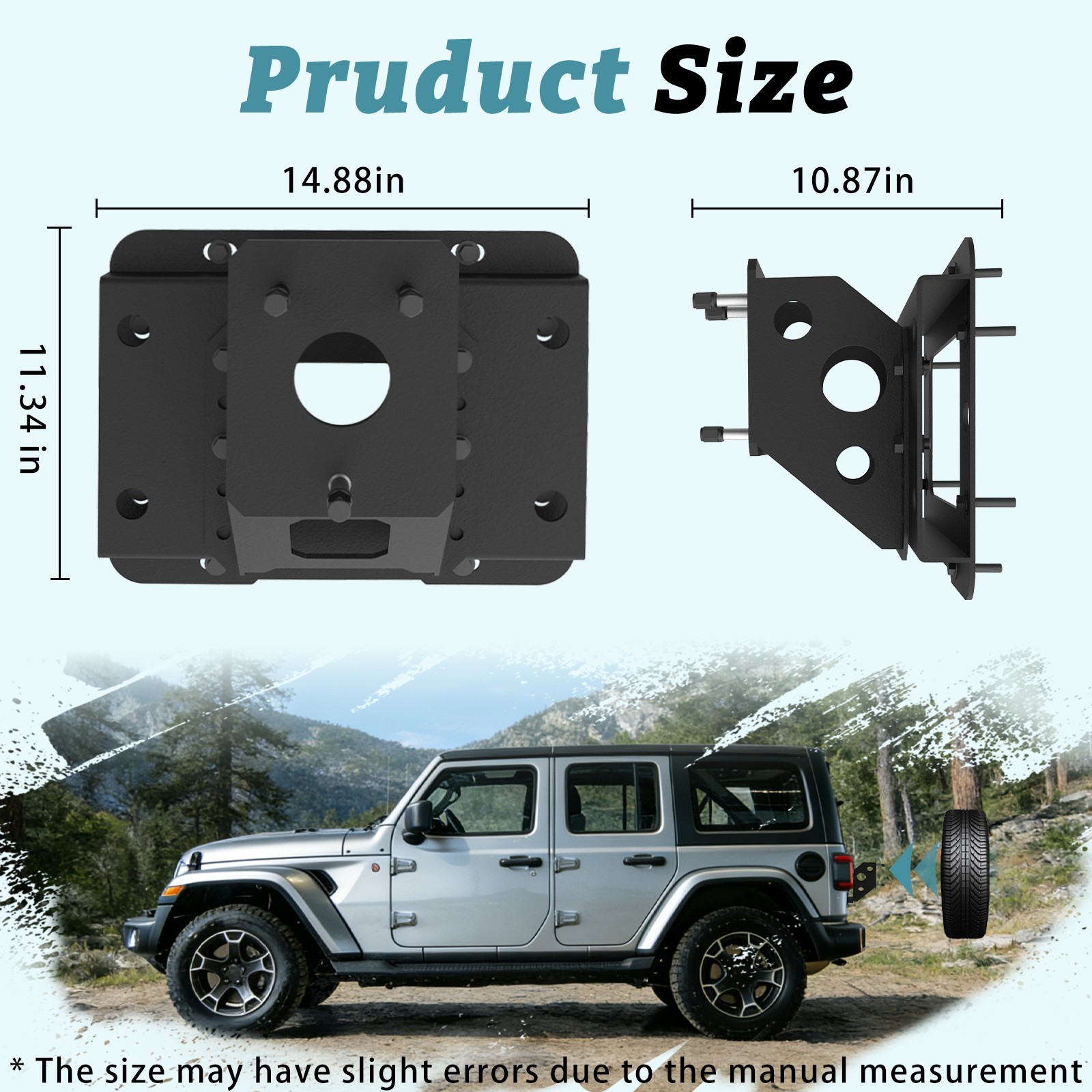 Spare Tire Carrier Tire Rack For Jeep Wrangler JK JKU Unlimited 2007-2018 New
