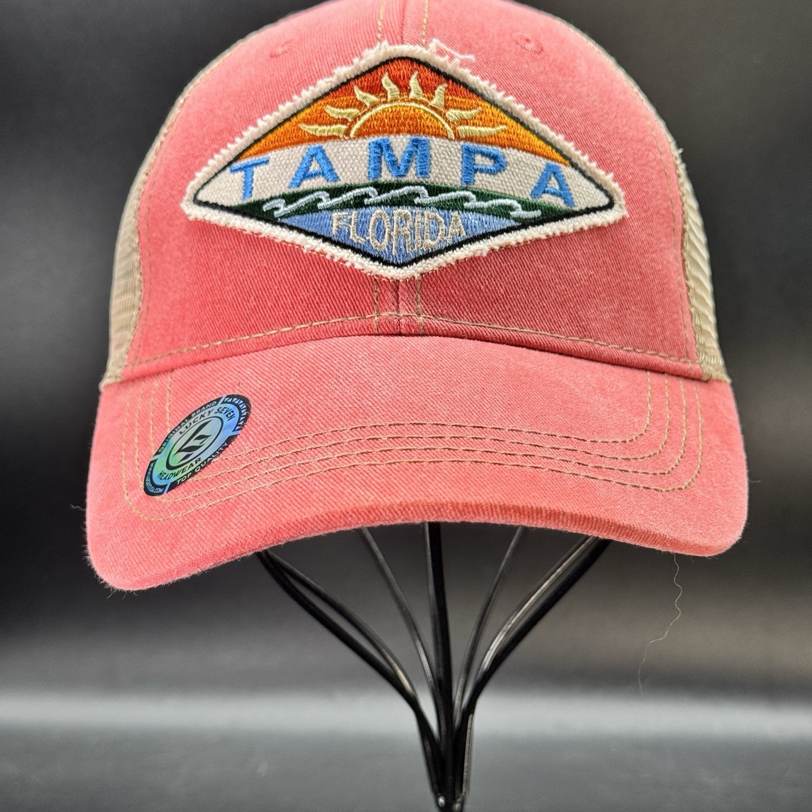 Lucky 7 Headwear Tampa Florida Souvenir Trucker Hat Snapback Meshback Beach NEW