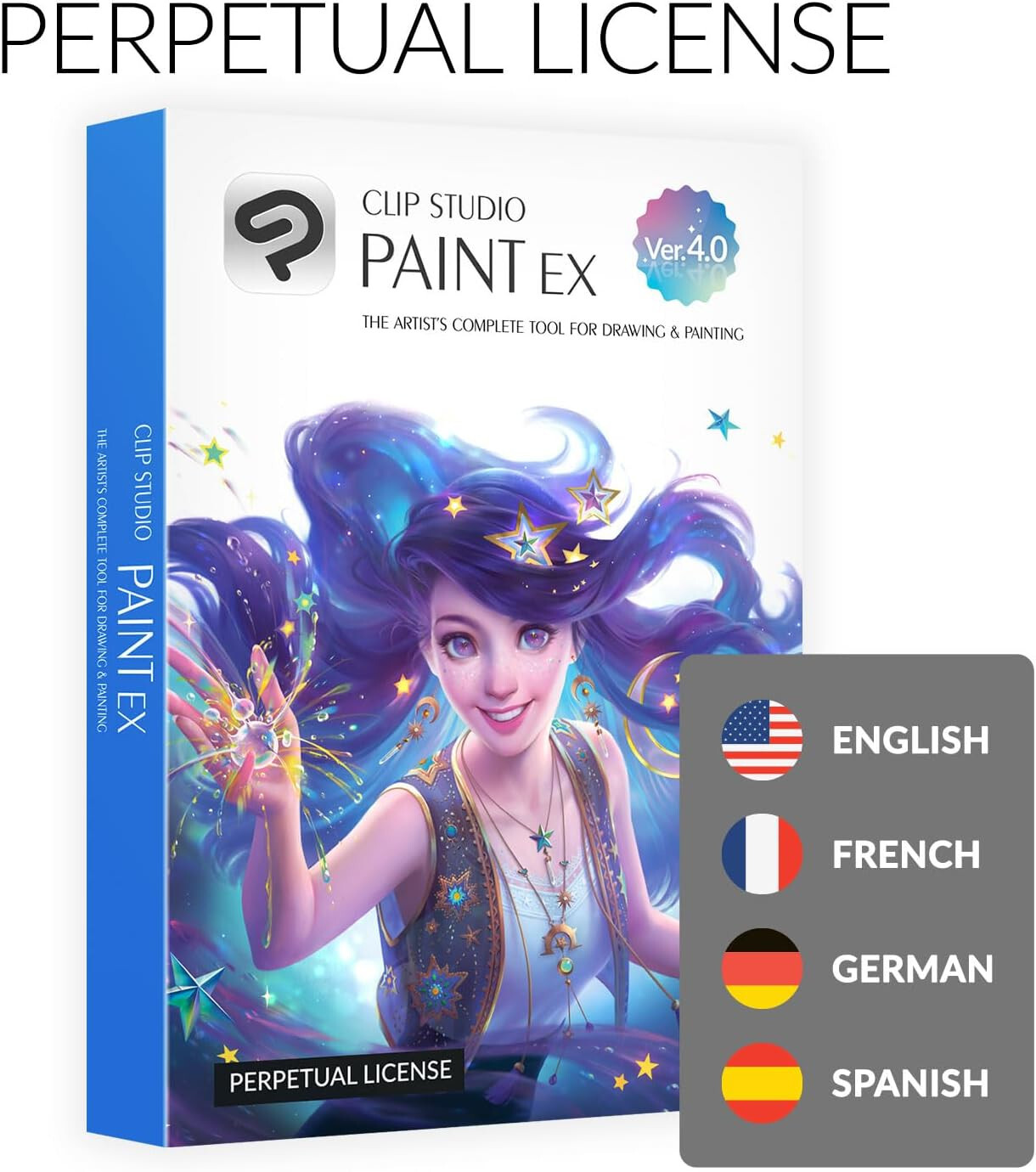 CLIP STUDIO PAINT EX - Version 4 | Perpetual Lic. I Retail Pack w/ Bonus Brushes