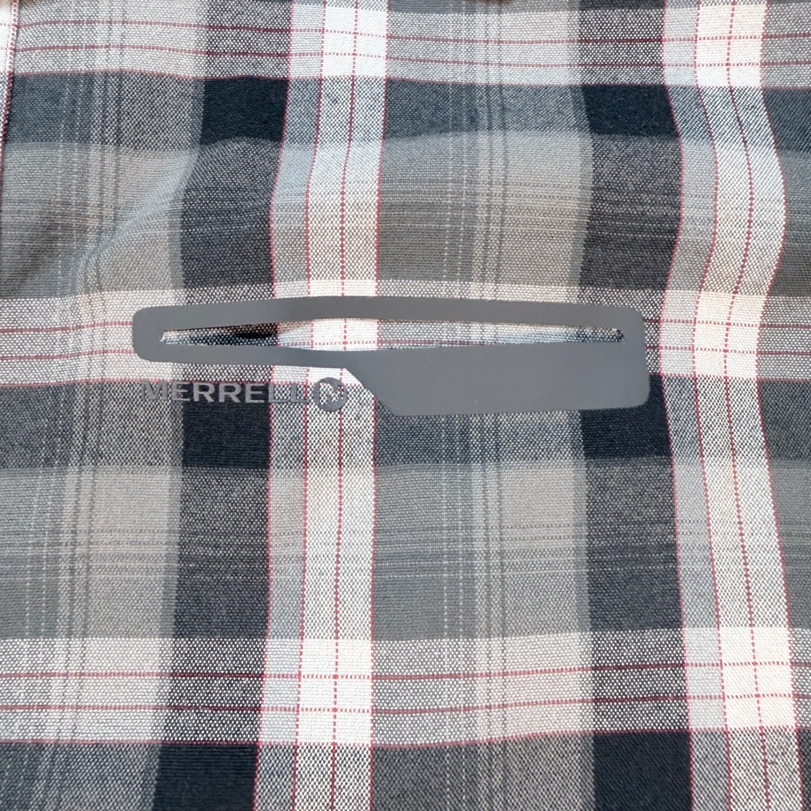 Merrell Plaid Long Sleeve Button Up Hiking Shirt XL Opti-Wick UPF 30+ Outdoor