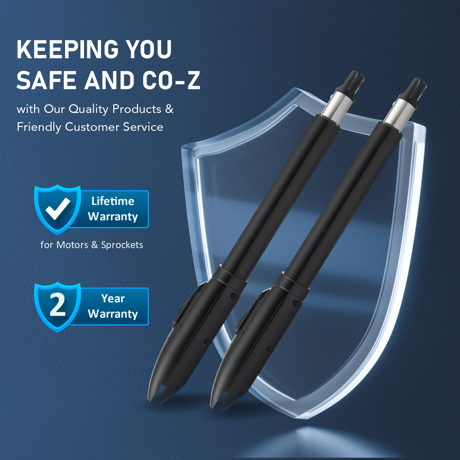 CO-Z Automatic Gate Opener Kit for Dual Swing Gate up to 660lb 5.9ft with Remote