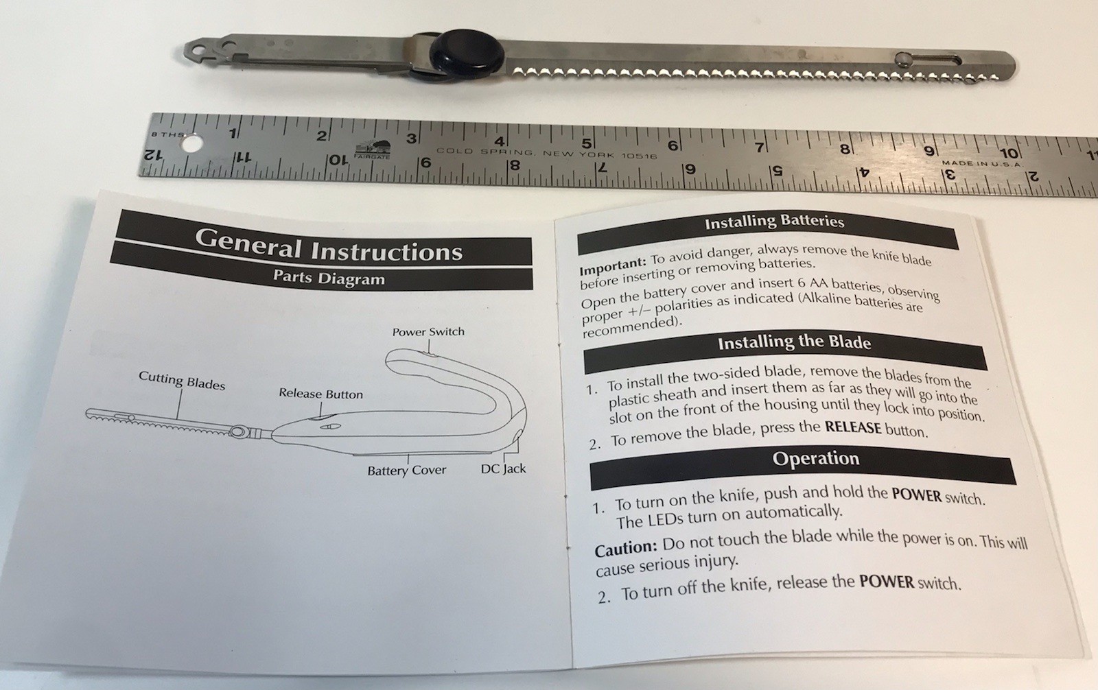 BLADES ONLY for EU081 SHARPER IMAGE Cordless Electric KNIFE + Instructions AS-IS