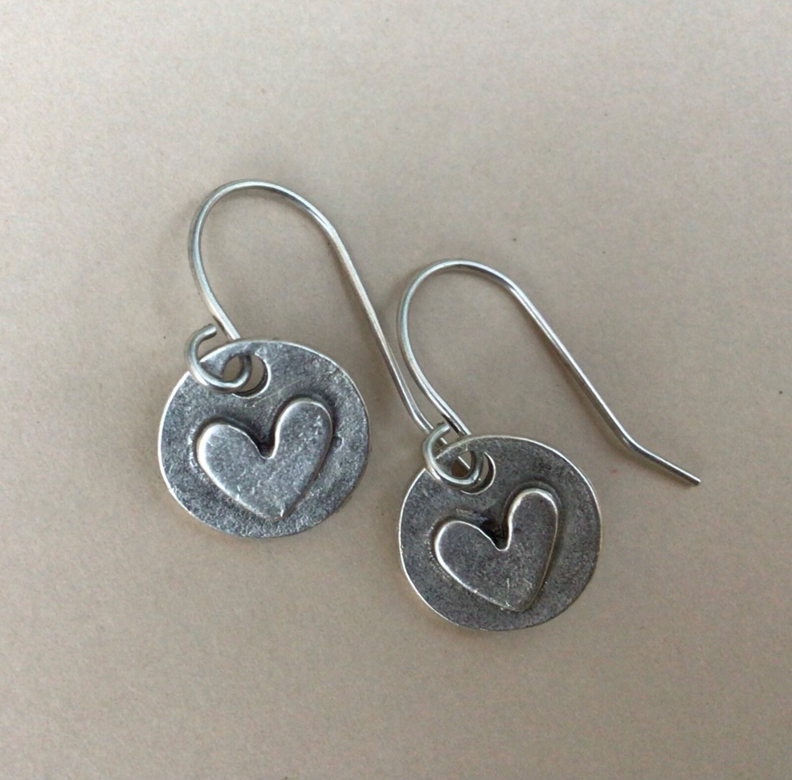 Handcrafted Sundance Charm Artisan jewelry Handmade Earrings Hammered Heart