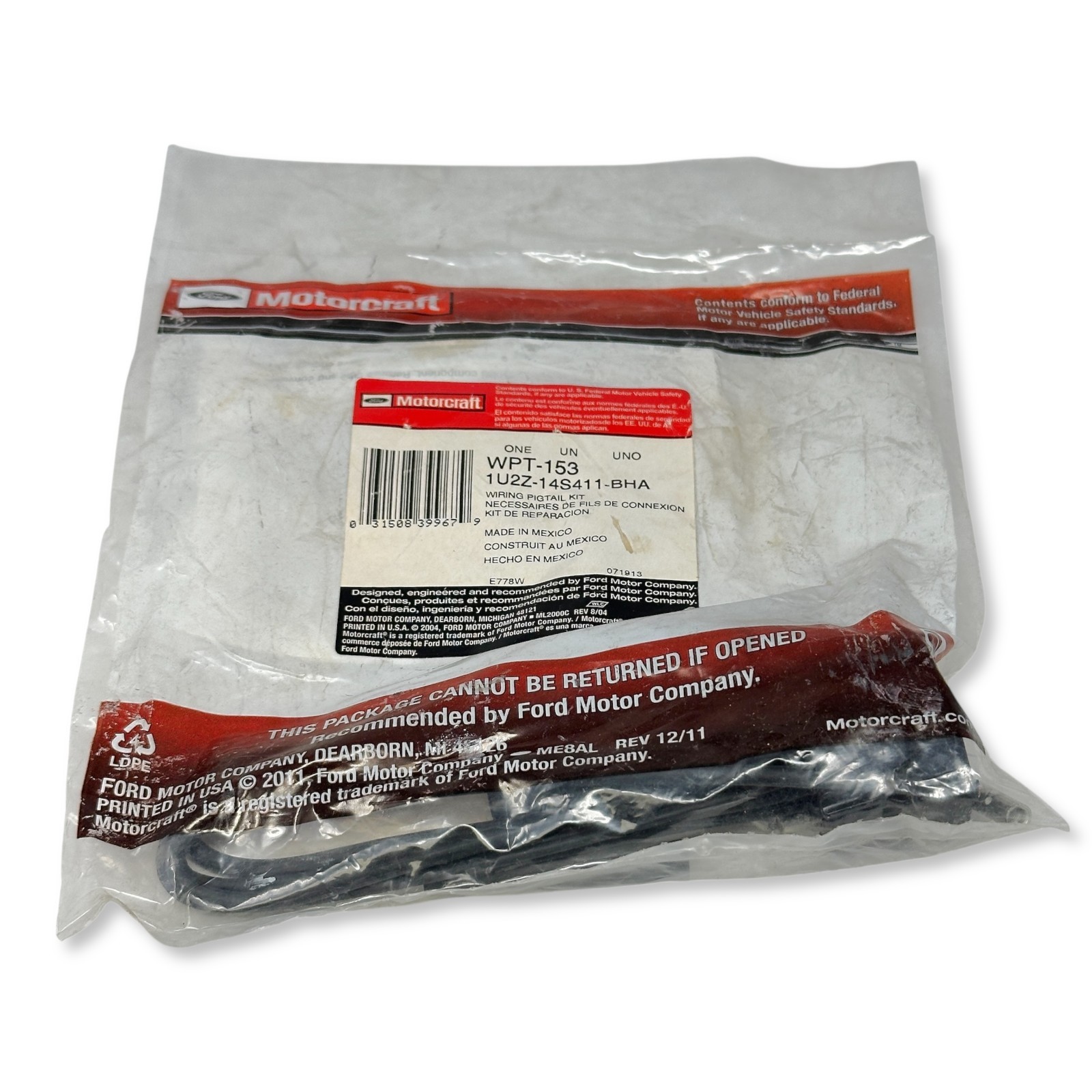 Motorcraft WPT-153 Wiring Pigtail Kit 1U2Z-14S411-BHA Blower Motor Connector OEM