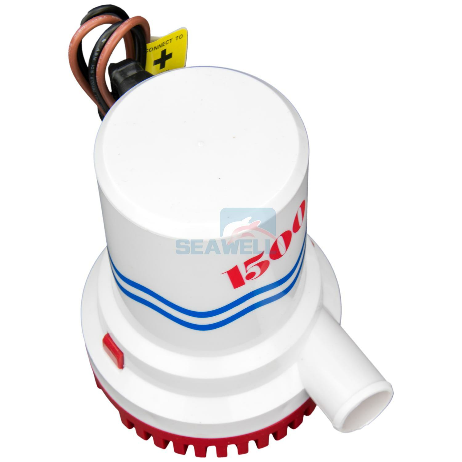 1500 GPH Bilge Pump Marine Boat Yacht Submersible Water Pump Non Automatic 12V