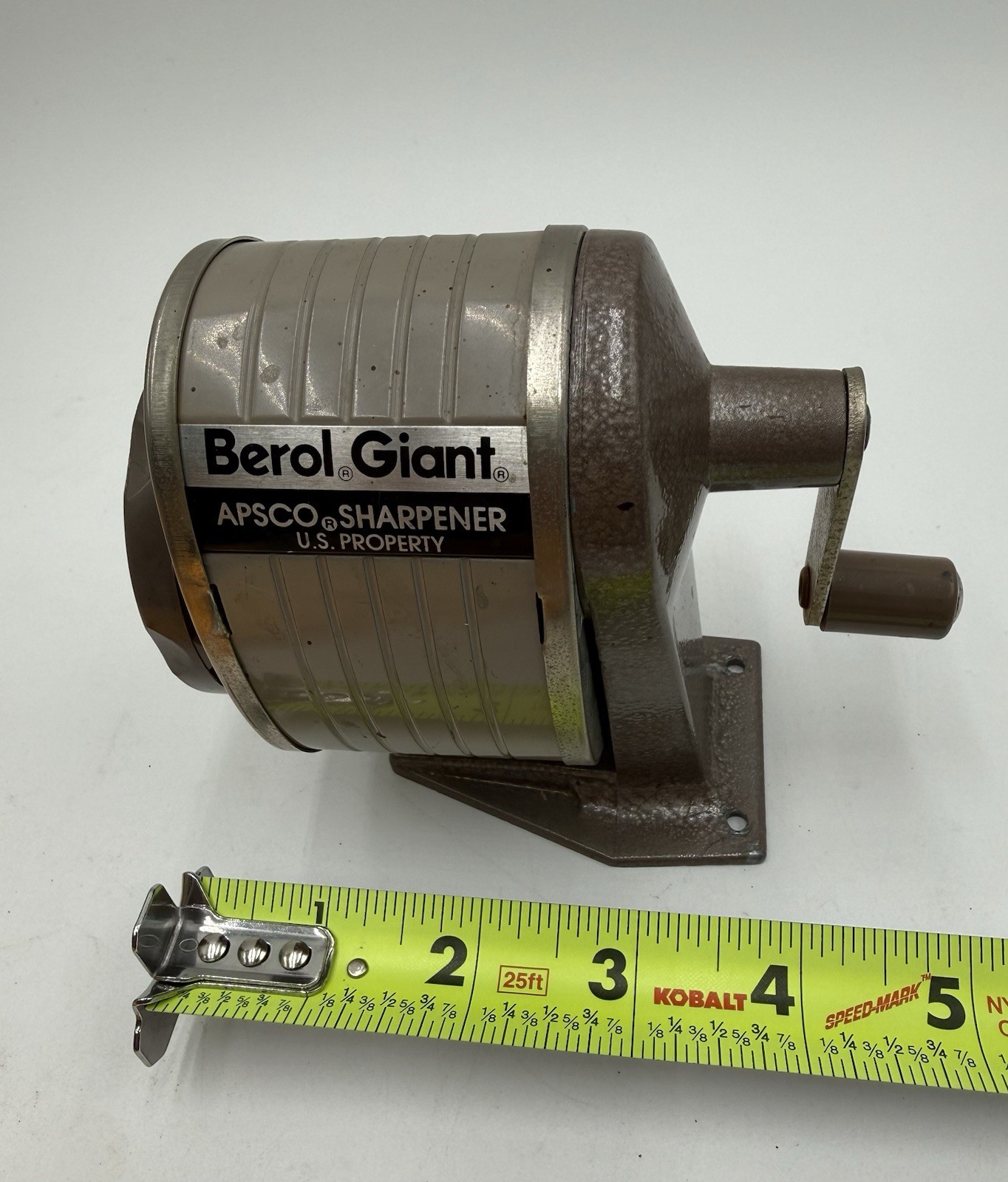 Vtg Berol Giant APSCO 6 Hole Pencil Sharpener Wall Mount Mid-Century USA