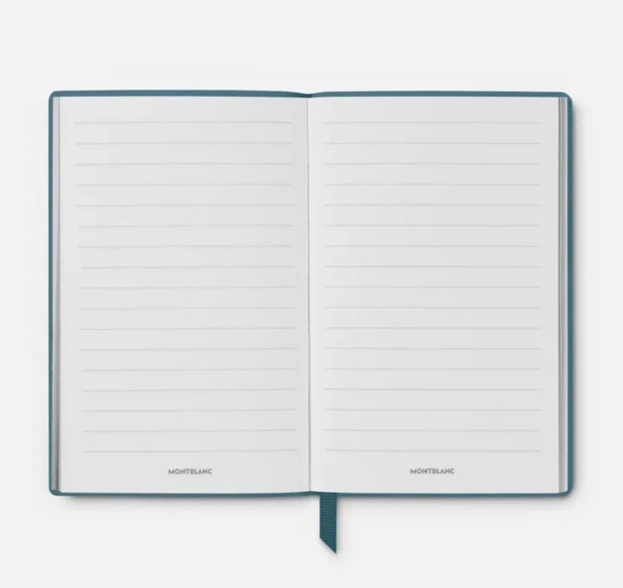 Montblanc Leather #148 Extreme 3.0 Avio Blue Lined Silver Cut Pocket Notebook