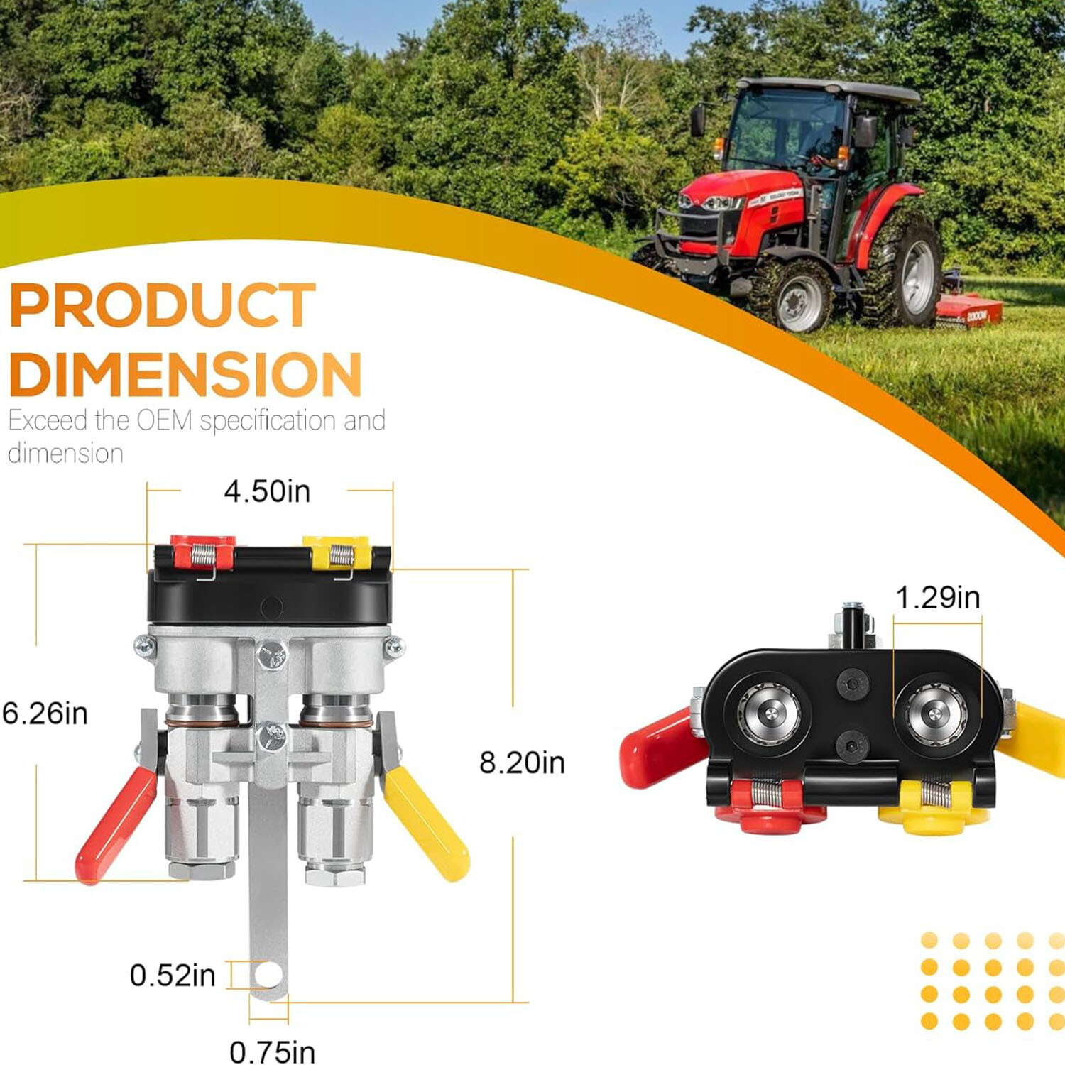 9500-4 For Pioneer Hydraulic Break-Away Coupler Kit Agricultural Tractor Clamp