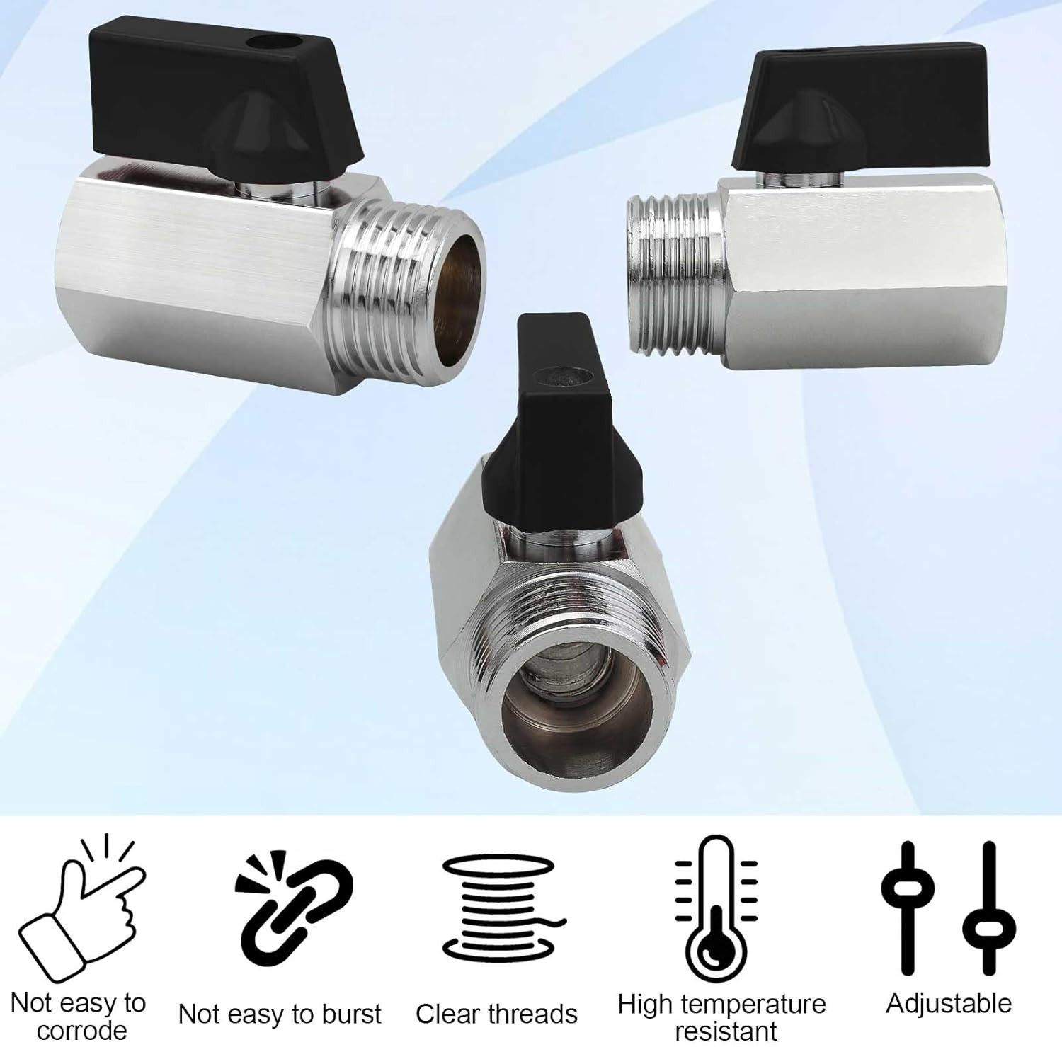 1/2" RV Hot Water Drain Valve - Water Heaters Mini Drain Plug with Tape Brass Re