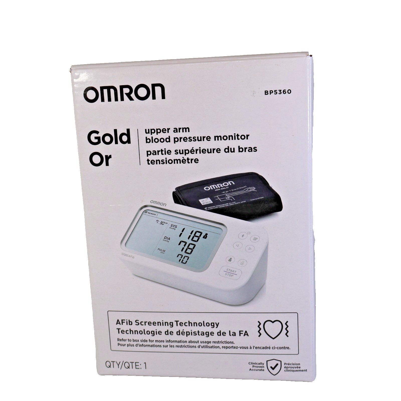 OMRON Gold Or Upper Arm Blood Pressure Monitor - BP5360 New