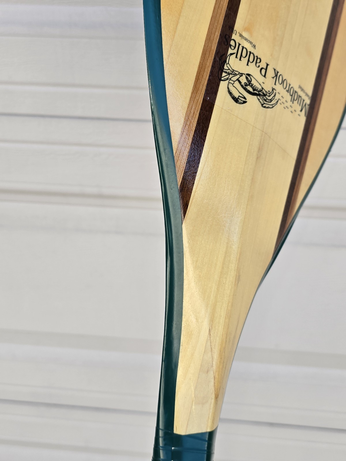 *RARE* MUDBROOK PADDLES WI, USA Wood Angled Outrigger Canoe Paddle 52"x9"