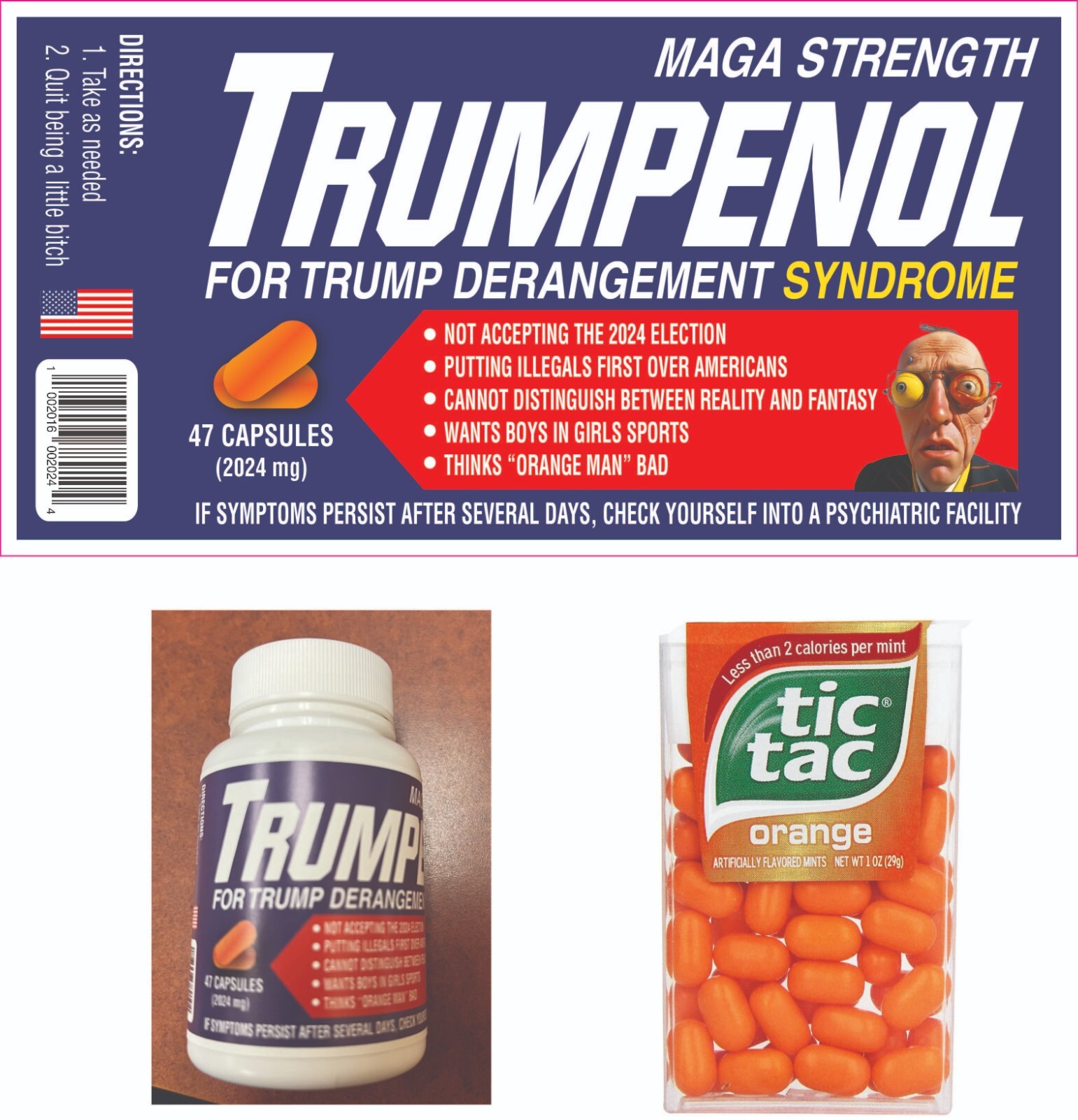 Trumpenol Trump Derangement Syndrome TDS Faux Pills