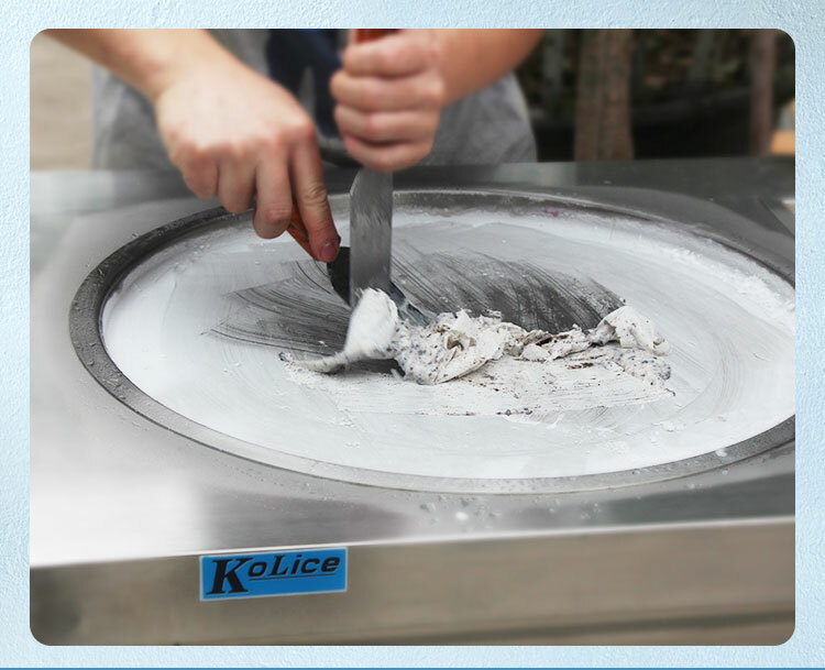 Kolice ETL Commercial Ice Cream Roll Machine, 22" (55cm ) Single Round Ice Pan
