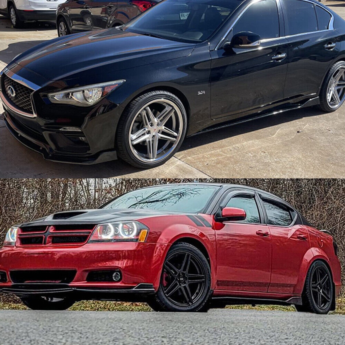 Front Bumper Lip Chin Spoiler Splitter Side Skirt Body Kit For Audi S3 S4 A4 A5