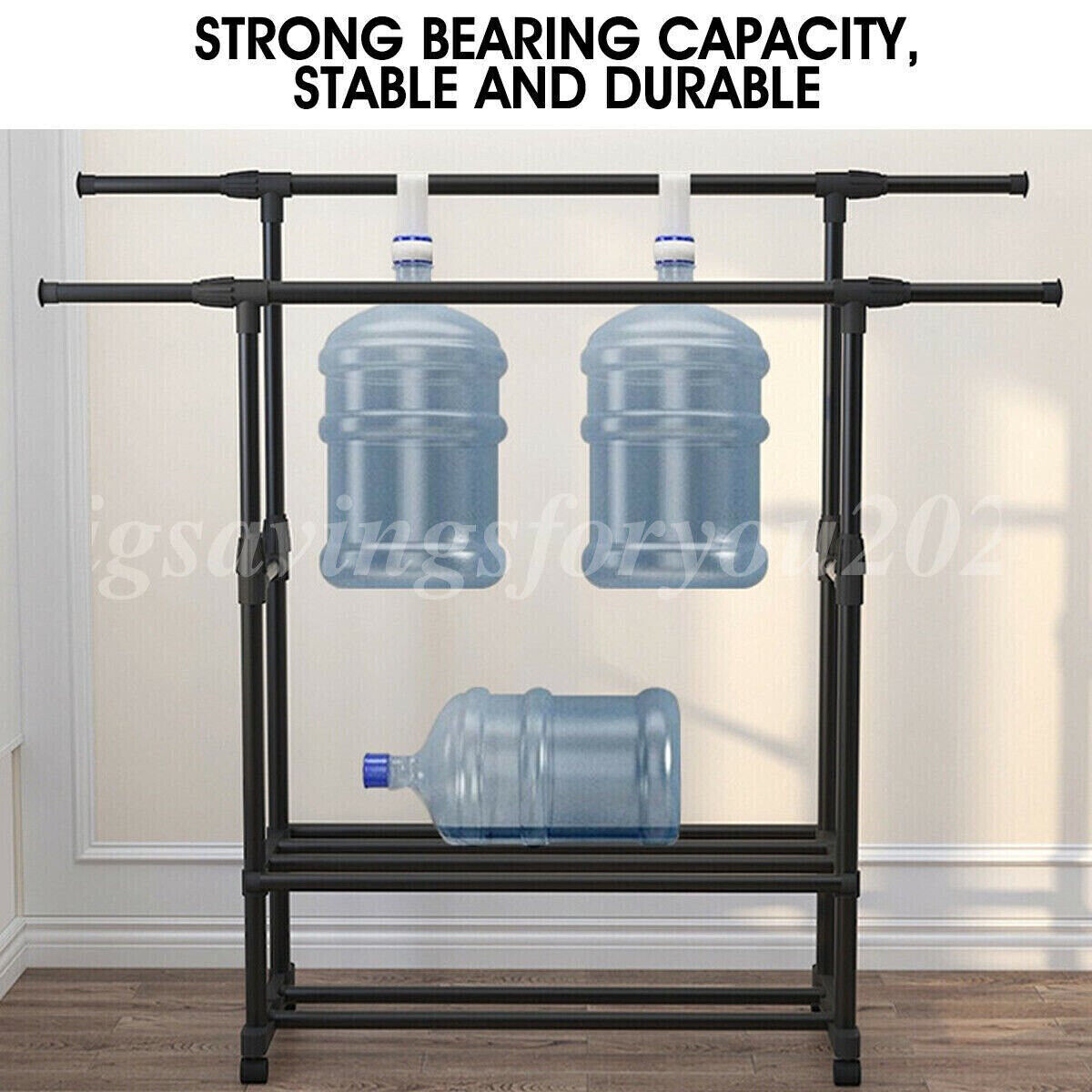 Heavy Duty Commercial Clothing Garment Rack Rolling Collapsible Chrome US