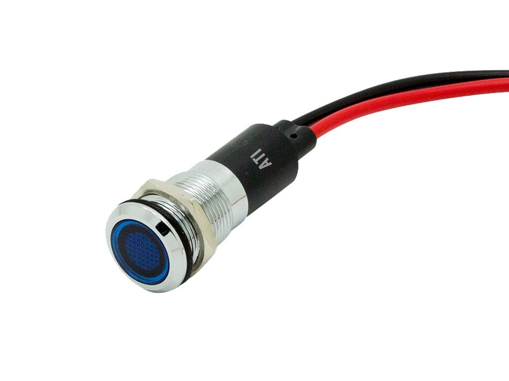 Alpinetech 12mm 120V AC LED Metal Indicator Pilot Light Lamp Chrome Bezel