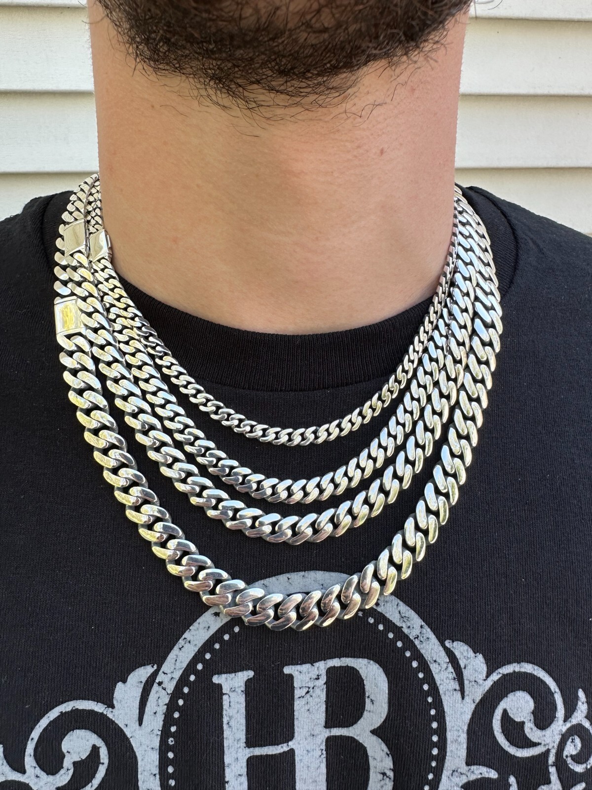 Miami Cuban Link Chain Necklace Real 925 Sterling Silver 6-12mm