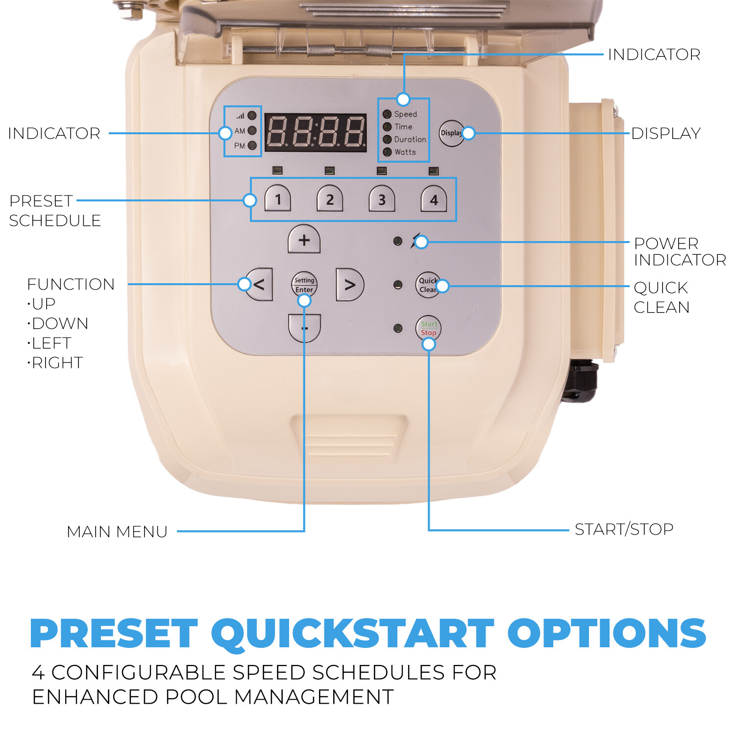 XtremepowerUS 1.75HP Variable 2-Speed Pool Pump Inground 230V Timer 2" Fitting