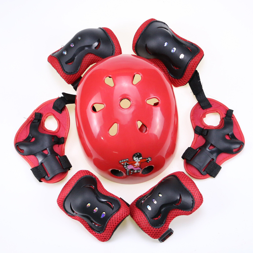 Helmet Protective Gear Elbow Knee Wrist Pads for 3-16 kids Youth Roller Skating