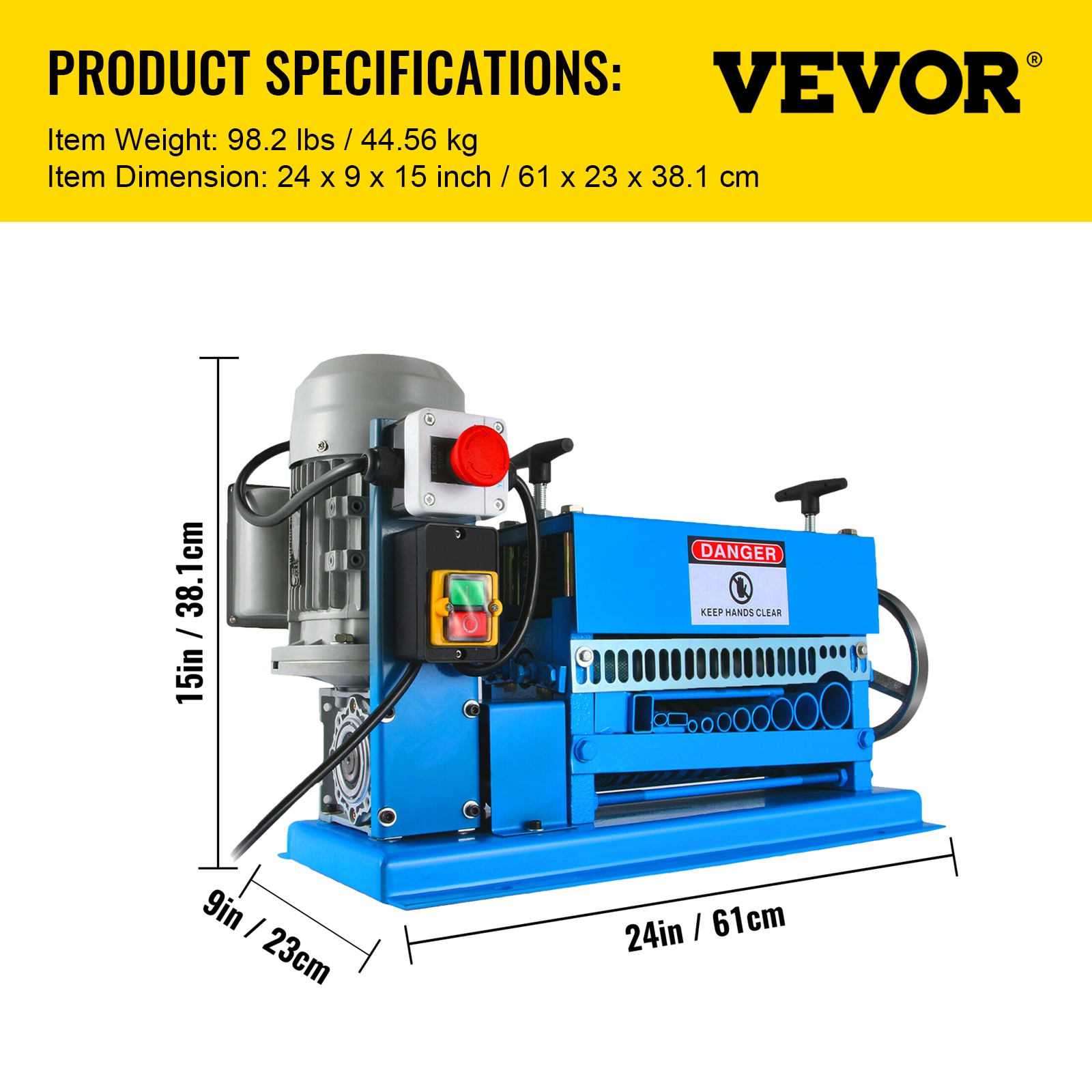 VEVOR Wire Stripping Machine Portable 110V Electric Scrap Cable Stripper 370W