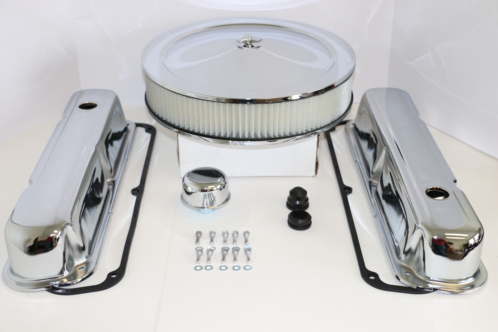 SB Chrysler Chrome Engine Dress Up Kit Valve Covers 14" Air Cleaner 273 318 340