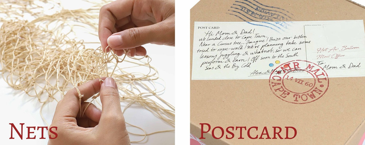 Hot Air Balloon Figurine Model Black & White Check 8" Hanging Ceiling Home Decor